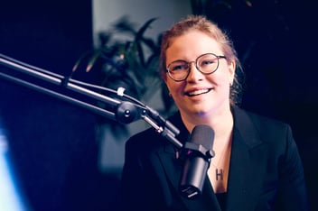 Johanna Frösén at Vincit Talk videopodcast filming